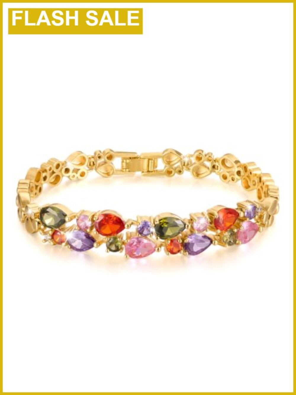 Gold Plated Cubic Zirconia Tennis Bracelet for Women